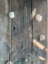 Load image into Gallery viewer, Sea Shell Necklace with Green Peruvian Opal, 17”-18” Chain