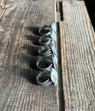 Load image into Gallery viewer, Starry Night Rings, Sterling Silver with Brass Moon Accent, 5 Ring Selections