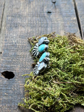 Load image into Gallery viewer, Blue Gemmy Ear Jackets, Stone Mt. Turquoise with Rainbow Moonstones