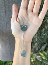 Load image into Gallery viewer, White Buffalo Lariat Drop Necklace, 20” Long Rolo Chain