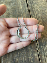 Load image into Gallery viewer, Sterling Silver Man in the Moon Charm Holder Necklace, 19” Rolo Chain