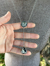 Load image into Gallery viewer, White Buffalo Lariat Drop Necklace, 20” Long Rolo Chain