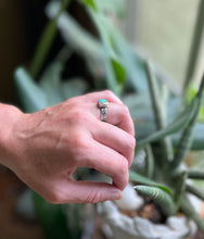 Load image into Gallery viewer, Aqua Blue Green Stone Mountain Turquoise Ring, Size 7