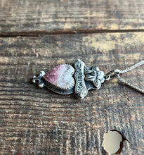 Load image into Gallery viewer, My Darling Heart Pendant with Pink Tourmaline in Quartz, with 18”Chain