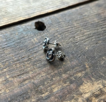 Load image into Gallery viewer, Heart Filled Gemstone Earrings, Post Backs with Amethyst and Garnet Options