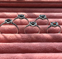 Load image into Gallery viewer, Heart Filled Gemstone Rings, Garnet and Amethyst Options, All Handcrafted Sterling Silver Rings