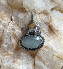 Load image into Gallery viewer, -Reserved-Seal By The Seashore Pendant, Aquamarine in Handcrafted Sterling and 24k Gold Keum Boo Sun
