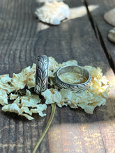 Load image into Gallery viewer, Olive Leaf Ring Band, Thick Sterling Silver Stack Ring, Sizes Available 6 1/2