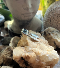 Load image into Gallery viewer, White Buffalo Southwest Drop Style Earrings, Post Backs, Handcrafted Sterling Silver