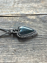 Load image into Gallery viewer, Australian Fairy Opal Heart Necklace, 19.5” Diamond Cut Curb Chain