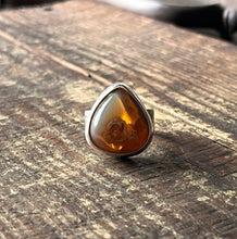 Load image into Gallery viewer, Glowing Peak Mexican Fire Opal Ring, Size 7 1/2