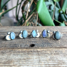 Load image into Gallery viewer, Starry Night Rings, Sterling Silver with Brass Moon Accent, 5 Ring Selections