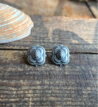 Load image into Gallery viewer, Southwest Concho Style Earrings, Sterling Silver
