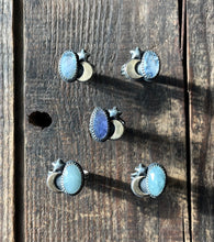 Load image into Gallery viewer, Starry Night Rings, Sterling Silver with Brass Moon Accent, 5 Ring Selections