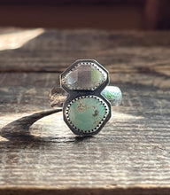 Load image into Gallery viewer, Herkimer and Stone Mt. Turquoise Ring, Size 9