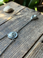 Load image into Gallery viewer, White Buffalo Lariat Drop Necklace, 20” Long Rolo Chain