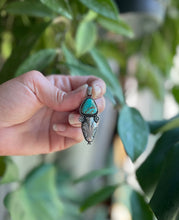 Load image into Gallery viewer, Snakehead with Kings Manassa Turquoise in Handcrafted Sterling Silver, Pendant with 18” Wheat Chain