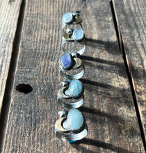 Load image into Gallery viewer, Starry Night Rings, Sterling Silver with Brass Moon Accent, 5 Ring Selections