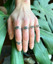 Load image into Gallery viewer, Heart Filled Gemstone Rings, Garnet and Amethyst Options, All Handcrafted Sterling Silver Rings
