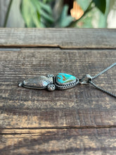 Load image into Gallery viewer, Snakehead with Kings Manassa Turquoise in Handcrafted Sterling Silver, Pendant with 18” Wheat Chain