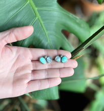 Load image into Gallery viewer, Blue Gemmy Ear Jackets, Stone Mt. Turquoise with Rainbow Moonstones