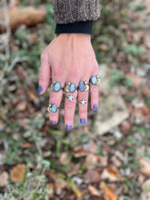 Load image into Gallery viewer, Starry Night Rings, Sterling Silver with Brass Moon Accent, 5 Ring Selections