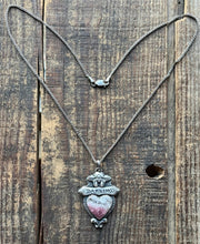 Load image into Gallery viewer, My Darling Heart Pendant with Pink Tourmaline in Quartz, with 18”Chain