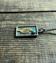 Load image into Gallery viewer, Cactus Under a Blue Moon Pendant with Kingman Turquoise, 18” Chain