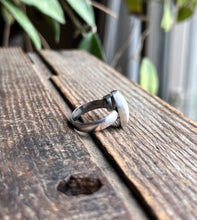 Load image into Gallery viewer, Gemmy Pink Sapphire and Stone Mountain Turquoise Split Ring, Size 8