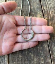 Load image into Gallery viewer, Sterling Silver Man in the Moon Charm Holder Necklace, 19” Rolo Chain