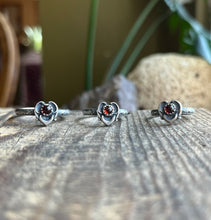 Load image into Gallery viewer, Heart Filled Gemstone Rings, Garnet and Amethyst Options, All Handcrafted Sterling Silver Rings