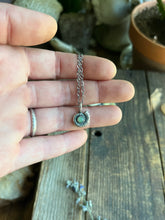 Load image into Gallery viewer, Sea Shell Necklace with Green Peruvian Opal, 17”-18” Chain