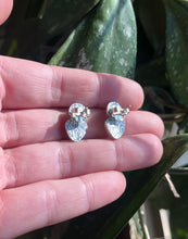 Load image into Gallery viewer, White Buffalo and Lucin Variscite Post Earrings, Handcrafted Sterling Silver