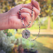 Load image into Gallery viewer, Air and Water Mystical Beasts Pendant with Cats Eye Tourmaline, With or Without Necklace