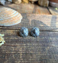 Load image into Gallery viewer, Southwest Concho Style Earrings, Sterling Silver