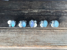 Load image into Gallery viewer, Starry Night Rings, Sterling Silver with Brass Moon Accent, 5 Ring Selections