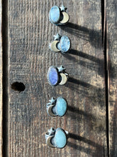 Load image into Gallery viewer, Starry Night Rings, Sterling Silver with Brass Moon Accent, 5 Ring Selections