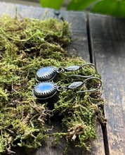 Load image into Gallery viewer, Rainbow Moonstone Deco Drop Earrings, Handcrafted Sterling Silver Design