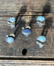 Load image into Gallery viewer, Starry Night Rings, Sterling Silver with Brass Moon Accent, 5 Ring Selections