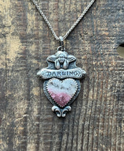 Load image into Gallery viewer, My Darling Heart Pendant with Pink Tourmaline in Quartz, with 18”Chain