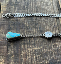Load image into Gallery viewer, Turquoise Mountain Daisy Drop Lariat Style Necklace, 18-19” Long