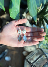 Load image into Gallery viewer, White Buffalo Southwest Drop Style Earrings, Post Backs, Handcrafted Sterling Silver