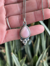 Load image into Gallery viewer, Pink Peruvian Opal Baroque Stylized Pendant in Handcrafted Sterling Silver with 16” Chain