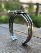 Load image into Gallery viewer, Seaside Cuff, Dendritic Quartz and Teal Indicolite Tourmaline in Sterling, Size Medium Fit