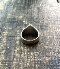 Load image into Gallery viewer, Mexican Jelly Opal Chevron Ring with Orchids, Ring Size 8