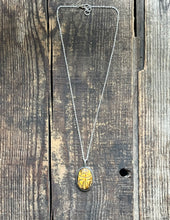 Load image into Gallery viewer, Tigers Eye Carved Scarab in Handcrafted Sterling Silver, 16” Chain