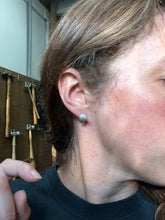 Load image into Gallery viewer, Egyptian Lotus Huggie Hoops in Sterling Silver