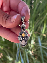 Load image into Gallery viewer, Autumn Fairest Pendant, Oregon Sunstone, Citrine and Spinel in Handcrafted Sterling Silver
