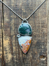 Load image into Gallery viewer, Earthly Depths Pendant, Moss Agate and Ohio Flint