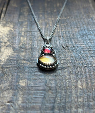 Load image into Gallery viewer, Charm Me Necklace, Garnet and Citrine in Handcrafted Sterling Silver, 16” Chain